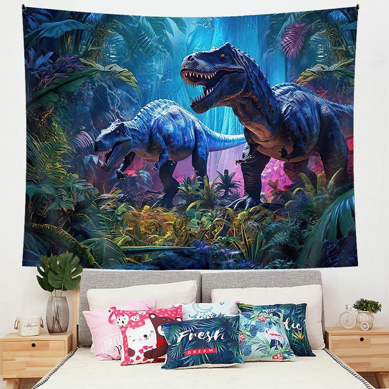 Jungle Dinosaur Pattern Tapestry, Wall Hanging Blanket, Wall Art Decor for Home Living Room Bedroom