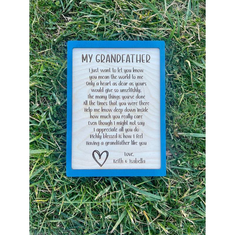 Personalized Grandfather Plaque Gift For Grandfather