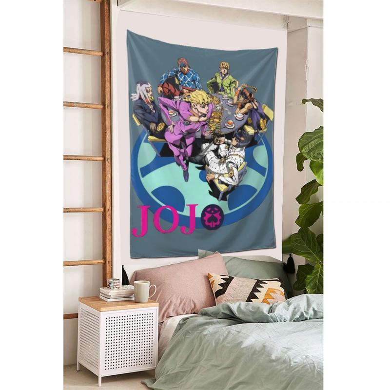 Jojos Bizzare Adventure Tapestry Aesthetics Suitable for Living Room, Office, Dormitory, Bedroom Wall Hanging 40 inches X 60 inches Decor Curtain