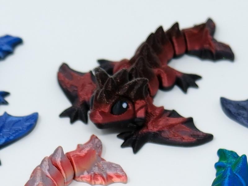 Tiny Wyvern Dragon | Articulating Flexi | Sensory | Dragon Decor | Dragon Keychain | Cinderwing3D | Unique Gift | Home Decor | Dragon Gift |