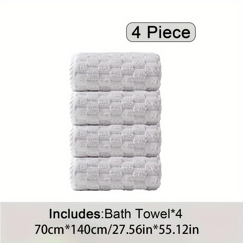 Luxury Spa-Inspired 4-Piece Bath Towel Set: Super Soft, Quick-Drying Towels for Fitness, Spa, and Home Decor