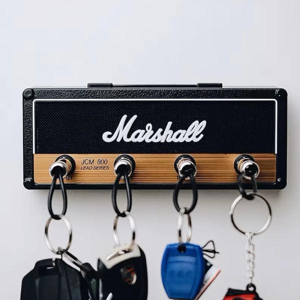 Marshall Jack Rack Key Holder | Wall Mountable Key Rack | Black | Decorative | Guitar Plug Design - Organiser, Plastic Hangable Rock Star