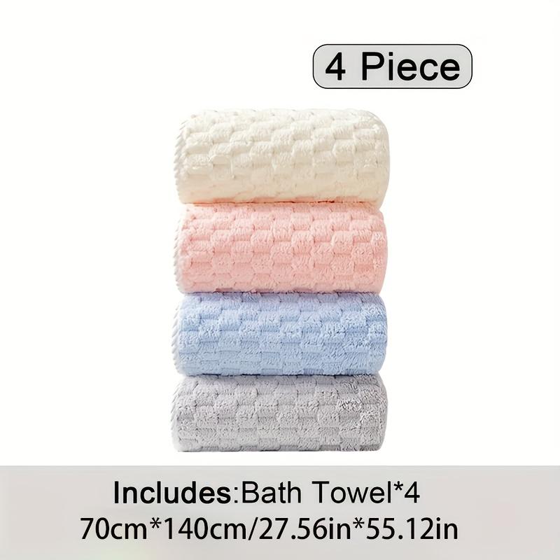 Luxury Spa-Inspired 4-Piece Bath Towel Set: Super Soft, Quick-Drying Towels for Fitness, Spa, and Home Decor