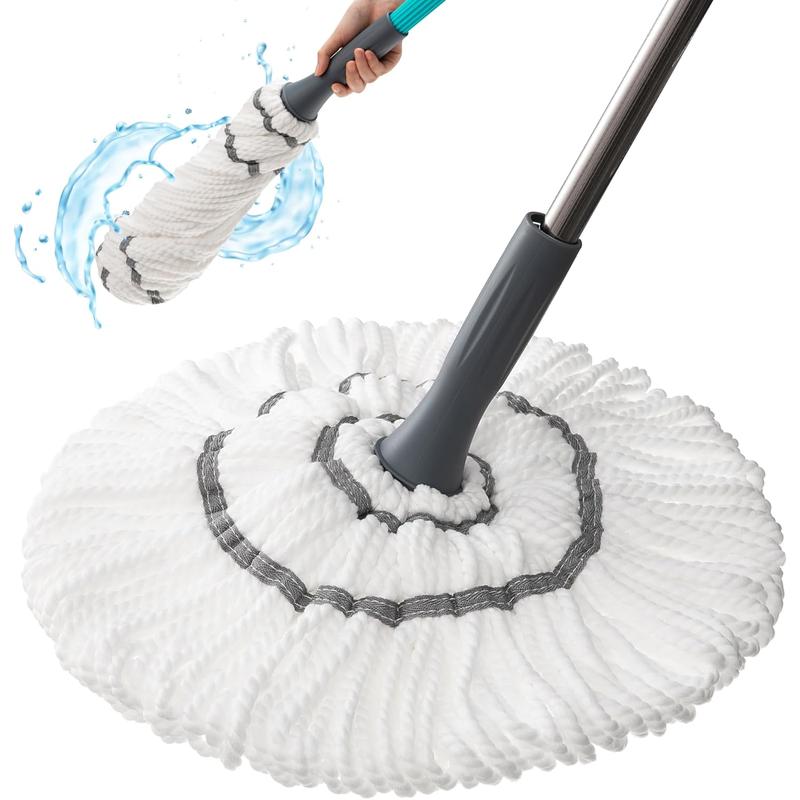 Twist Mop, Self Wringing Mop for Hardwood Floor Cleaning, Trapeador, Mops for Floor Cleaning with Wringer, Micro Fiber Cloth & Scrubber Head, Quickie Mop, Wring Mop for All Surfaces (Blue) Benoo Inc