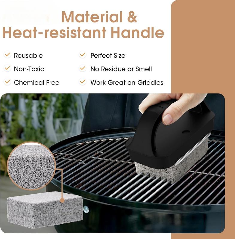 Barbecue cleaning, barbecue cleaning bricks with handles, floating stone grille cleaning stones, used for barbecue, swimming pool, sink