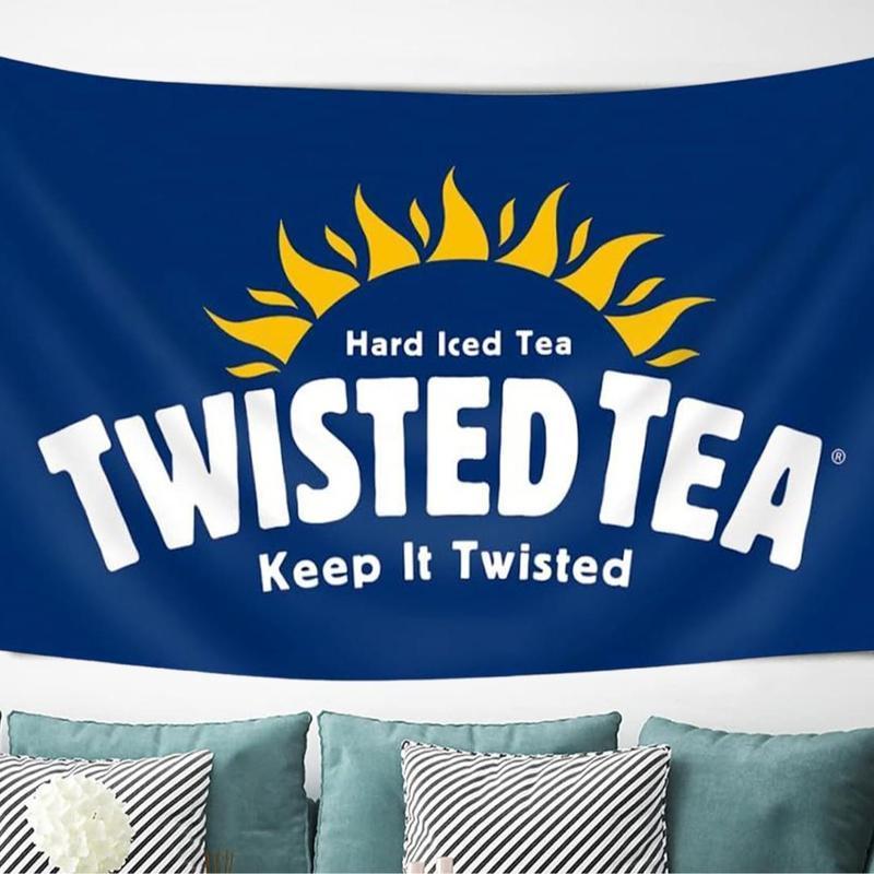 Twisted Tea Flag 3X5 Ft Blue Funny Flag Decoration Twisted Tea Merchandisefor College Bedroom Room DormWall Party Poster Tapestry