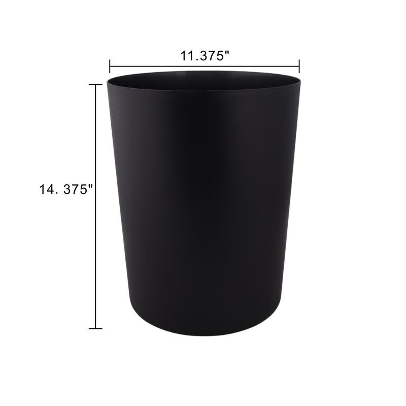 Mainstays 5 Gallon Trash Can, Plastic Office Trash Can, Black Matte