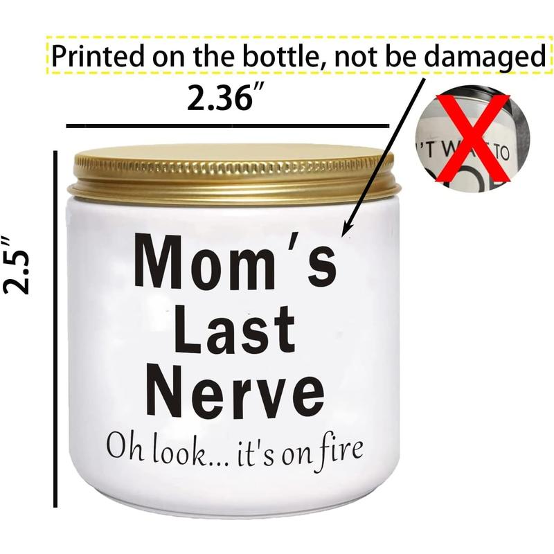 Candles Gifts for Mom from Daughter Son Funny Novelty Unique Mothers Day Christmas Birthday Gift for Mom Stocking Stuffers Lavender Scented Soy Candle Moms Last Nerve Oh Look Its on Fire BFJLIFE