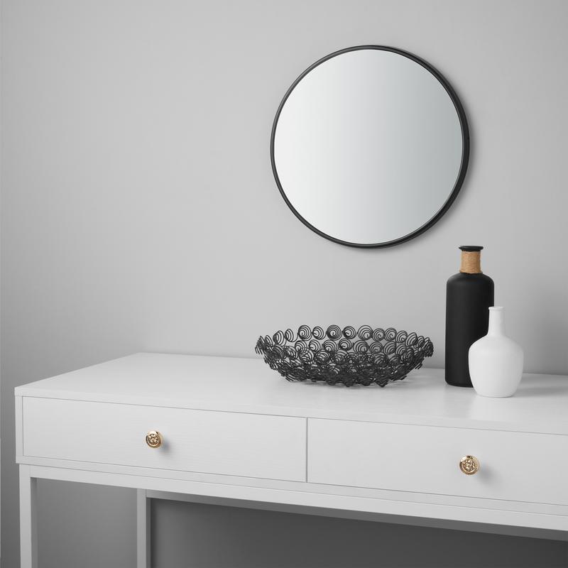 Mainstays 18in Traditional Round Wall Mirror, Black