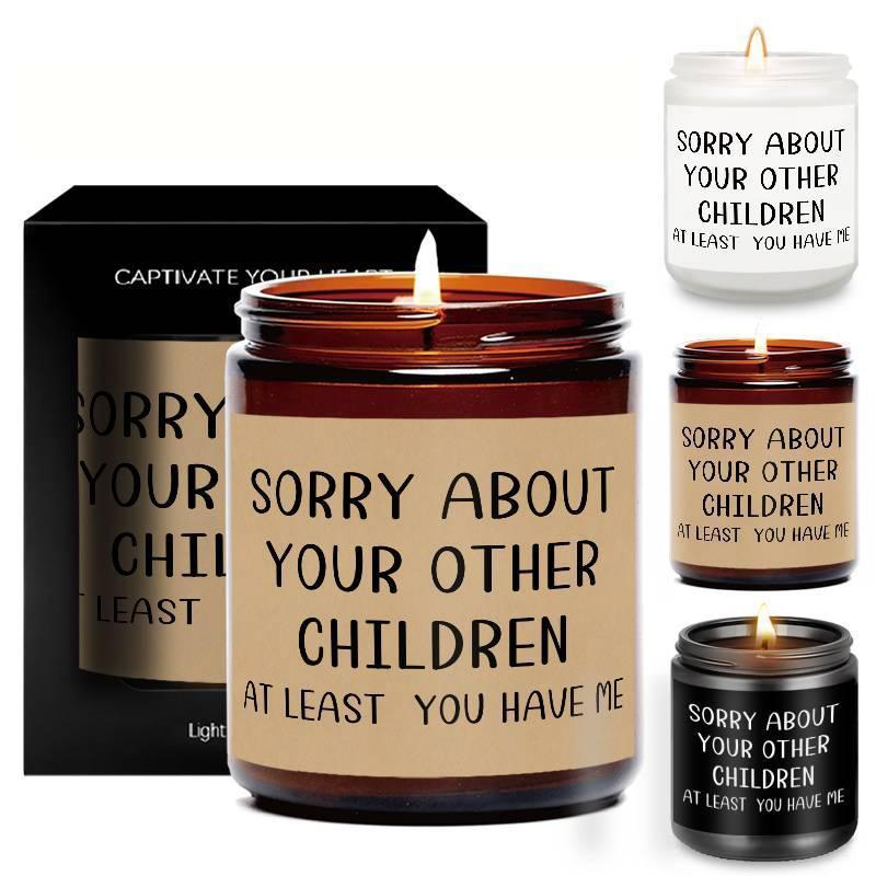 (BLACK LID) 2024 Christmas Gift, Sorry About Your Other Children Candle Gift, Funny Gift for Mom, Gift for Dad, Mothers Day Gift, Fathers Day Gifts, Scented Candle for Parents