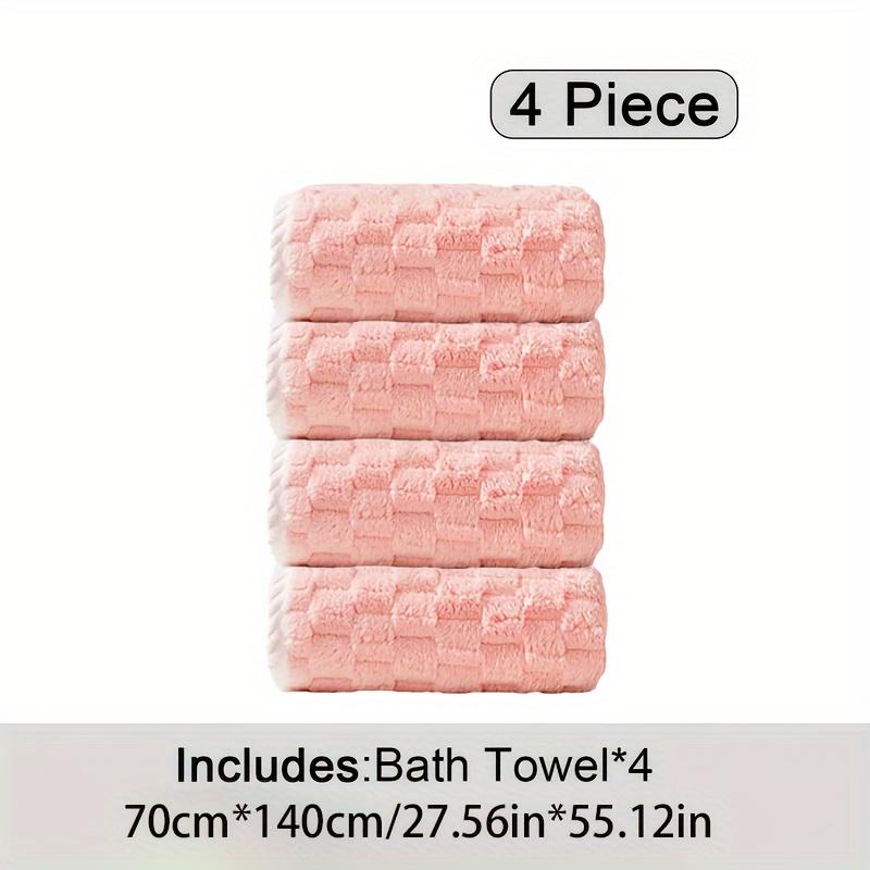 Luxury Spa-Inspired 4-Piece Bath Towel Set: Super Soft, Quick-Drying Towels for Fitness, Spa, and Home Decor