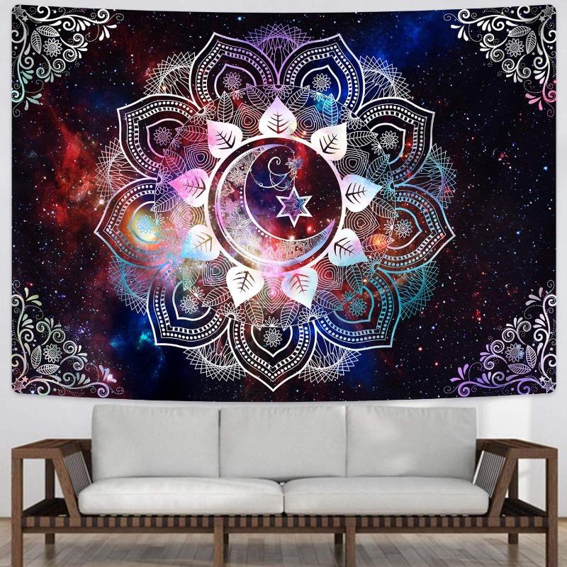 Likiyol Moon Star Tapestries Celestial Galaxy Starry Tapestry Mandala Tapestry Hippie Boho Tapestry for Room Decor