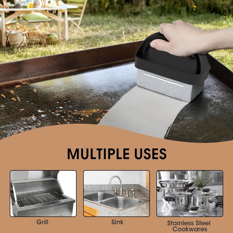 Barbecue cleaning, barbecue cleaning bricks with handles, floating stone grille cleaning stones, used for barbecue, swimming pool, sink