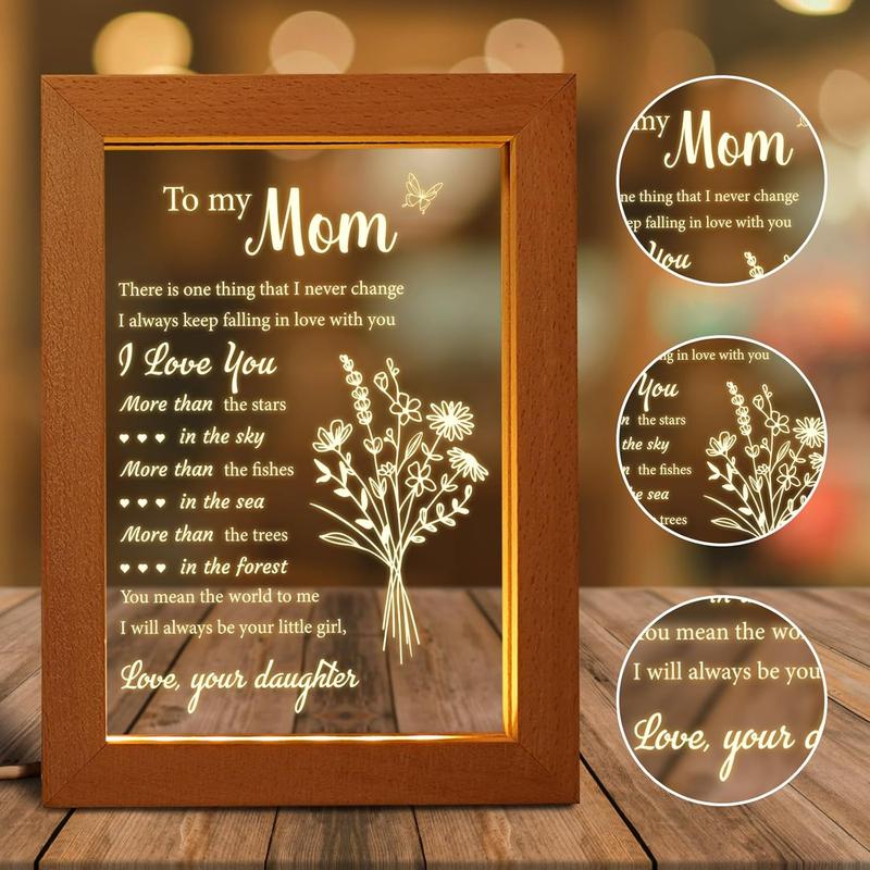 Mothers Day Gifts for Mom, Mom Gifts from Daughter Son, Birthday Gifts, Christmas Gifts, Thanksgiving Gifts for Mom, Stepmom, Mother, Acrylic (L-6.7 * 8.3IN)