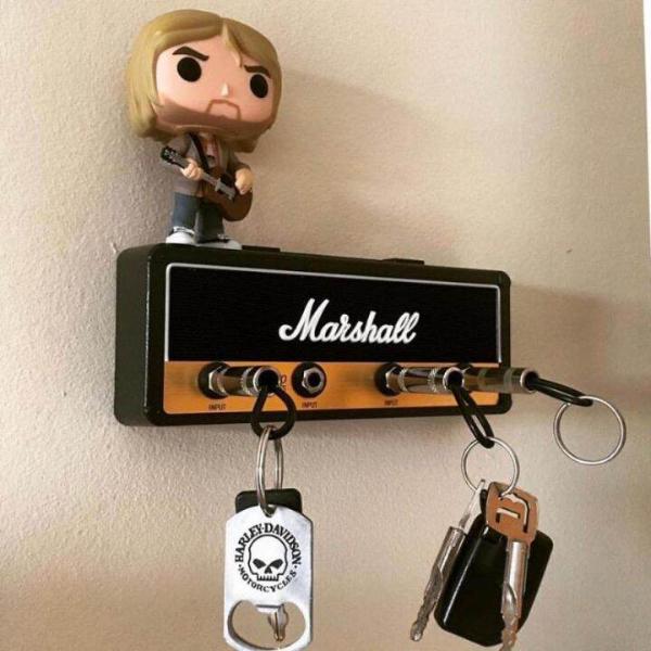 Marshall Jack Rack Key Holder | Wall Mountable Key Rack | Black | Decorative | Guitar Plug Design - Organiser, Plastic Hangable Rock Star