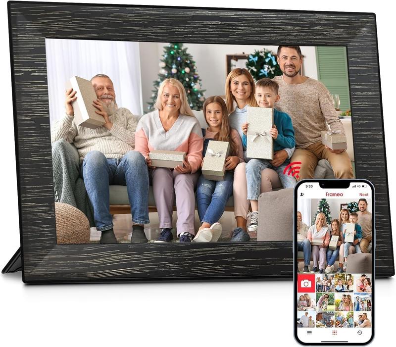 10.1 Inch WiFi Digital Picture Frame, Frameo Smart Electronic Digital Photo Frame with 32GB Storage and 1280 * 800 Touch Screen, Instantly Share Photos and Video