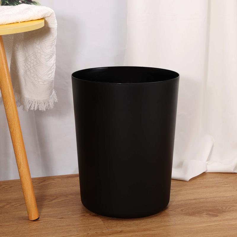 Mainstays 5 Gallon Trash Can, Plastic Office Trash Can, Black Matte