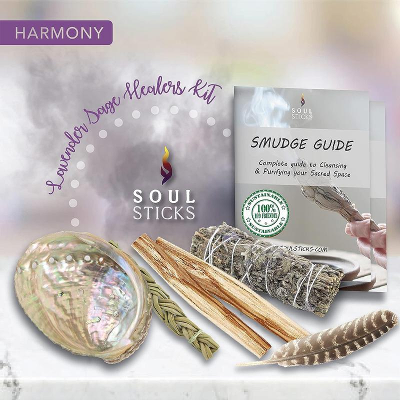 Beginners Lavender Sage Smudge Kit with Smudge Guide