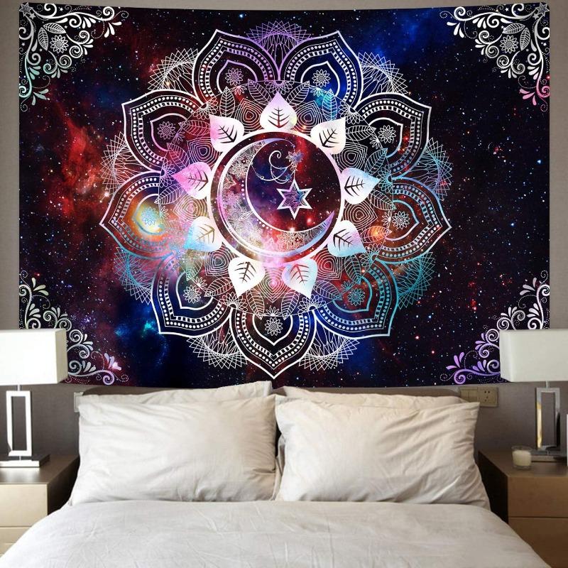 Likiyol Moon Star Tapestries Celestial Galaxy Starry Tapestry Mandala Tapestry Hippie Boho Tapestry for Room Decor