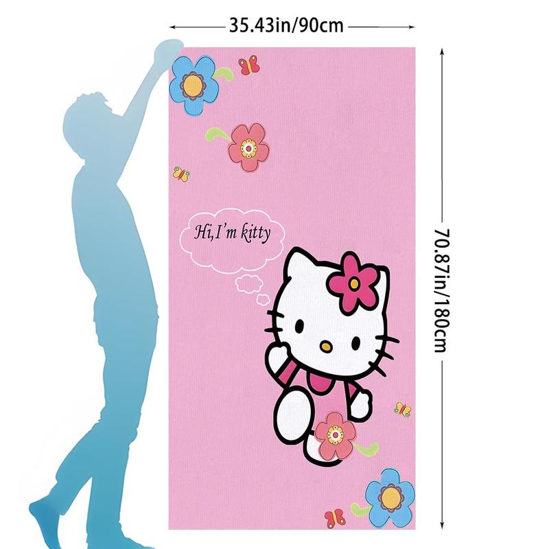 Cute Pink Kitty Halloween Beach Towel 31