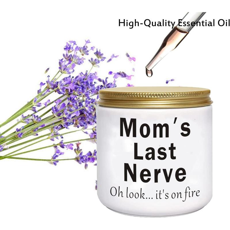 Candles Gifts for Mom from Daughter Son Funny Novelty Unique Mothers Day Christmas Birthday Gift for Mom Stocking Stuffers Lavender Scented Soy Candle Moms Last Nerve Oh Look Its on Fire BFJLIFE