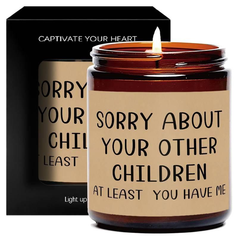 (BLACK LID) 2024 Christmas Gift, Sorry About Your Other Children Candle Gift, Funny Gift for Mom, Gift for Dad, Mothers Day Gift, Fathers Day Gifts, Scented Candle for Parents