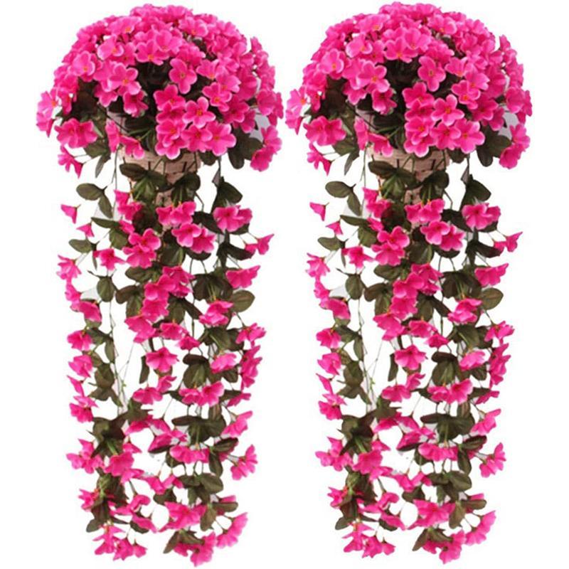 Artificial Violet Hanging Flower, Faux Hanging Royal Violet, Summer Decorative Plants for Home Garden Wedding Party