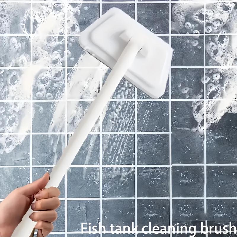 Long Handle Cleaning Brush, 1 Count Cleaning Sponge Brush for Tub, Tile, Glass and Floor Cleaning, Household Cleaning Tool for Bathroom & Kitchen