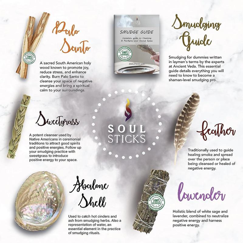 Beginners Lavender Sage Smudge Kit with Smudge Guide