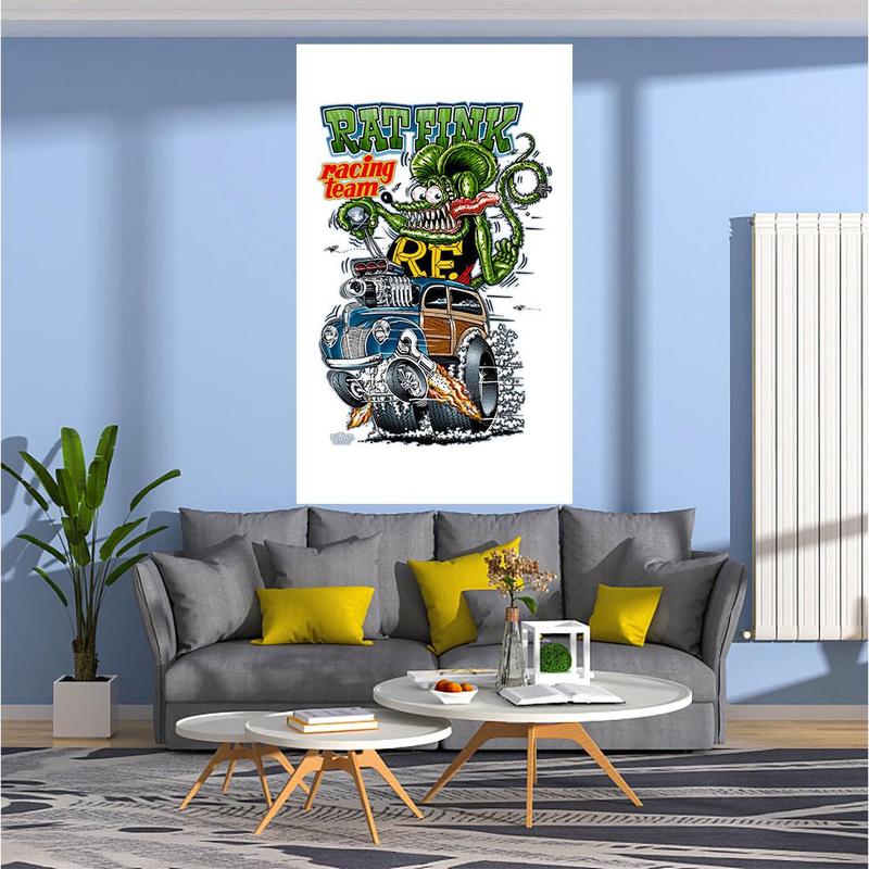 Rat Fink Fashion Tapestry Funny Meme Print Cloth Bar Motocycle Club Or Home Garage Bedroom Wall Decorations tapestry for bedroom University Dormitory