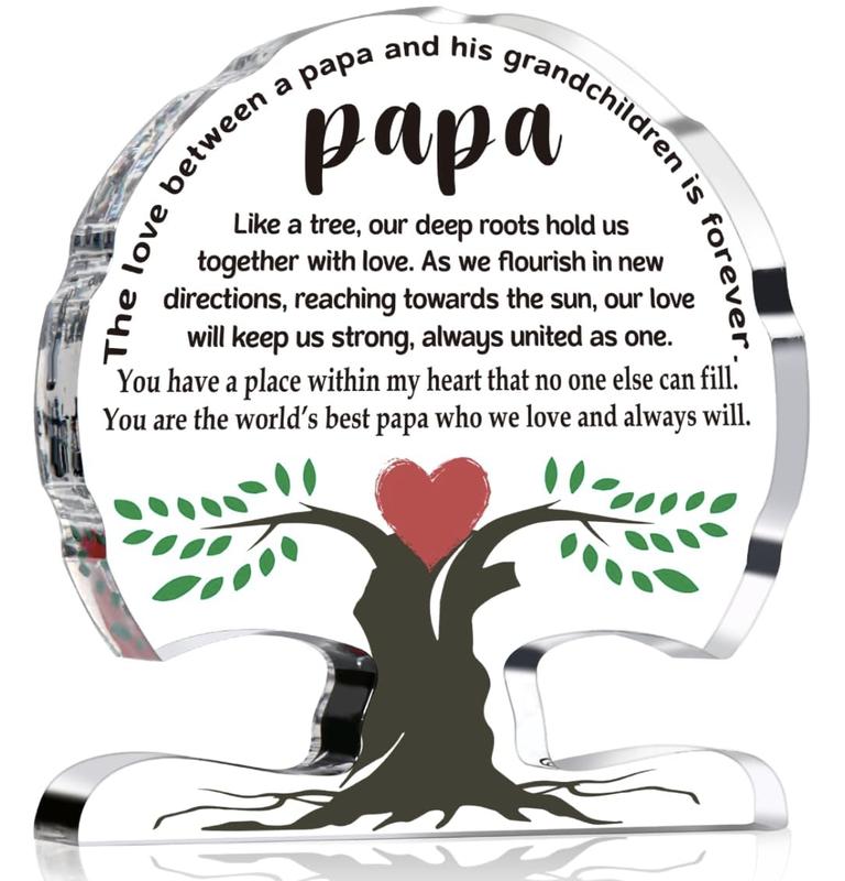 Father's Day Gifts, Dad Gifts from Daughter Son, Dad Birthday Gift, Dad Acrylic Tree for Step Dad Father in Law Him Bonus Dad Daddy, Retirement Gifts for Dad Thank You Gifts Desk Signs Home Decor Plaque