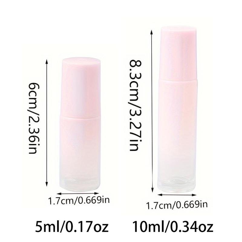 Gradient Color Roller Perfume Bottle, 2 Counts 5ml 0.17oz Or 10ml 0.34oz Portable Empty Travel Bottle, Mini Roller Perfume Dispenser for Travel