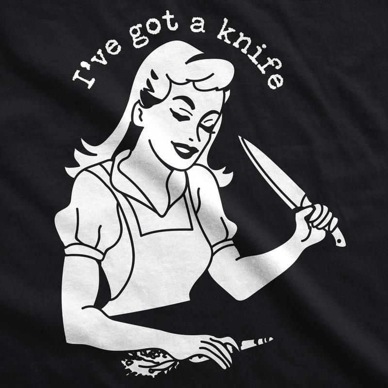 I've Got A Knife Cookout Apron Funny Baking Kitchen Novlety Smock Funny Aprons Mother's Day Apron Funny Food Apron Novelty Cooking Aprons for Men Black