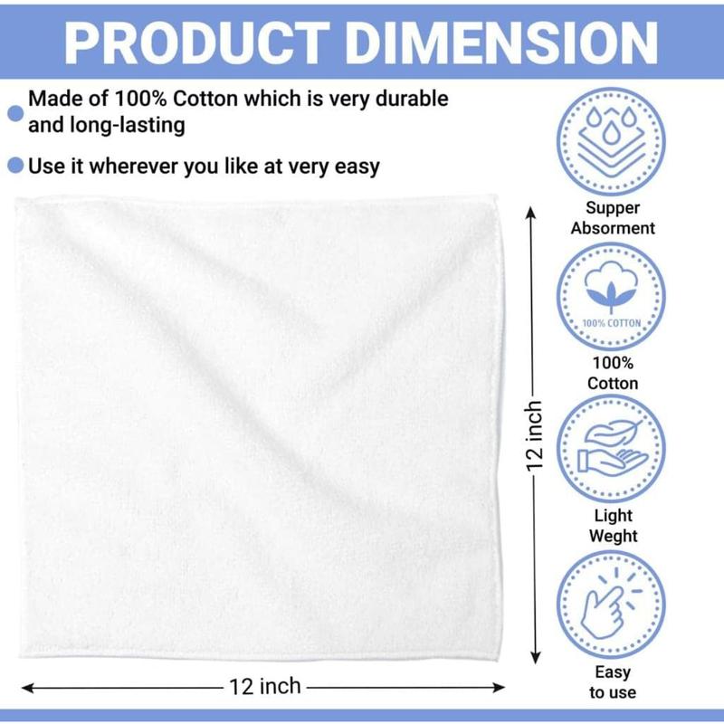 100% Cotton - Wash Cloth Set - Pack of 24, Flannel Face Cloths, Highly Absorbent and Soft Feel Fingertip Towels (Multi Color, 12x12 Pack of 24)