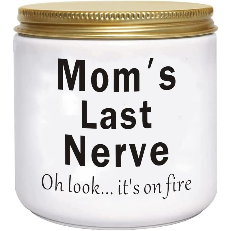 Candles Gifts for Mom from Daughter Son Funny Novelty Unique Mothers Day Christmas Birthday Gift for Mom Stocking Stuffers Lavender Scented Soy Candle Moms Last Nerve Oh Look Its on Fire BFJLIFE