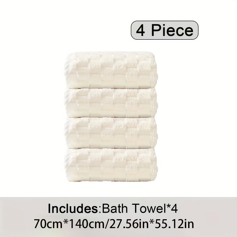 Luxury Spa-Inspired 4-Piece Bath Towel Set: Super Soft, Quick-Drying Towels for Fitness, Spa, and Home Decor