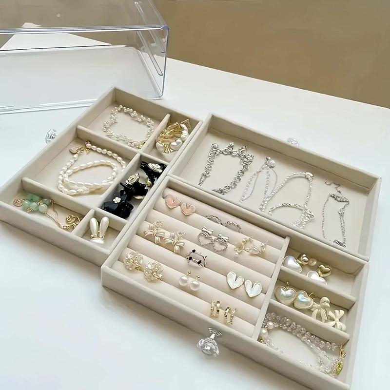 Jewelry Storage Box, 1 Count 3 Layer Drawer Type Jewelry Organizer, Desktop Jewelry Storage Box for Rings, Earrings, Necklaces, Bracelets