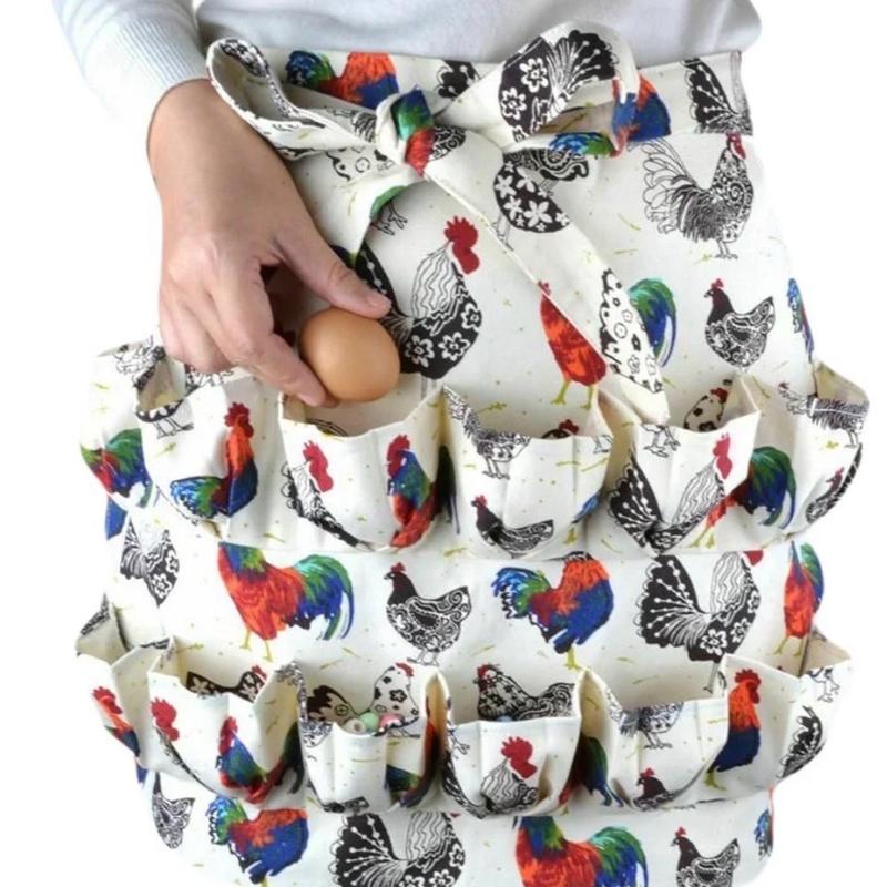 Egg Collecting Apron with 12 Deep Pockets - Homestead Essentials for Chicken Tenders