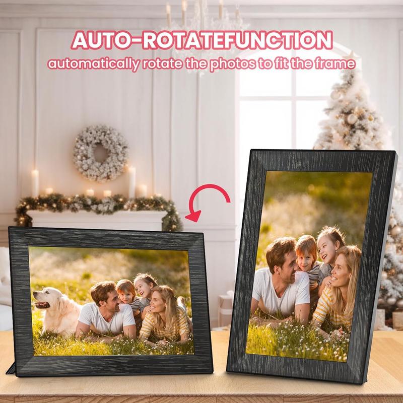 10.1 Inch WiFi Digital Picture Frame, Frameo Smart Electronic Digital Photo Frame with 32GB Storage and 1280 * 800 Touch Screen, Instantly Share Photos and Video