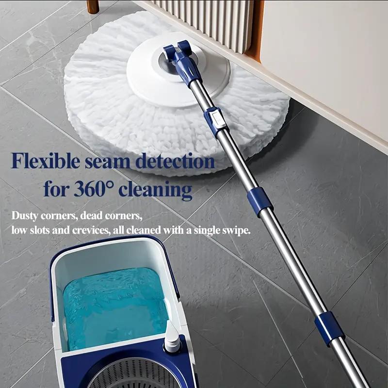 Spin Mop and Bucket with Wringer Set, 360° Spinning Mop Bucket System with 2 Microfiber Mop Replacement Heads and  Stainless Steel Adjustable Handle for Floor Cleaning