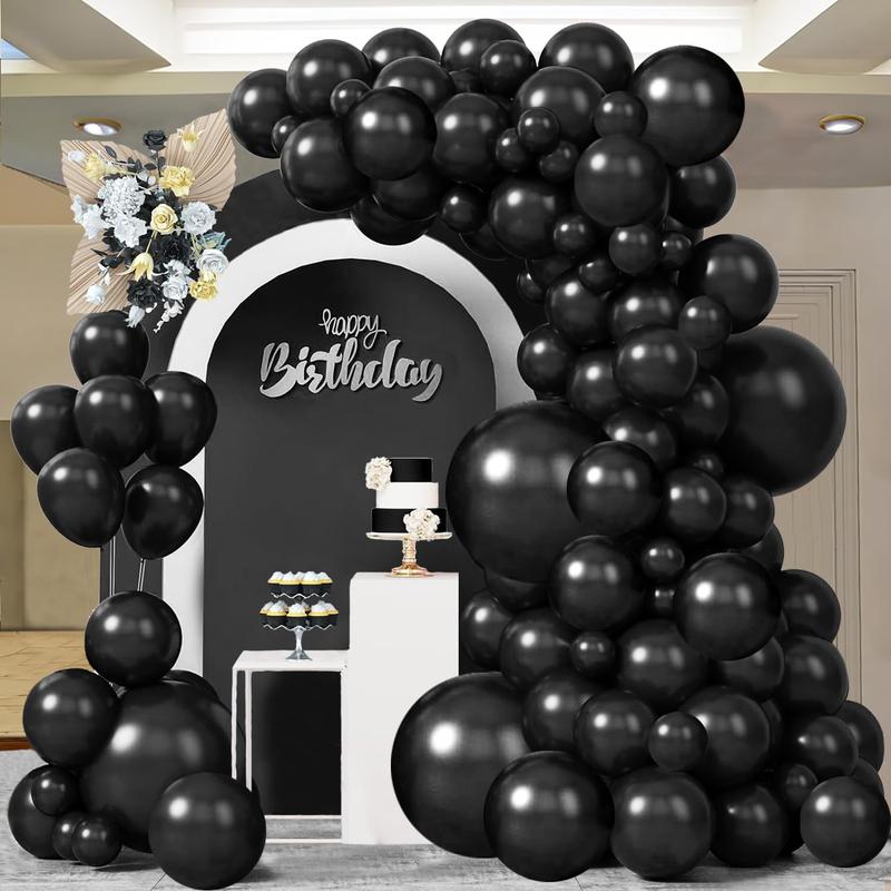 102 Pcs Black Balloon Garland Arch Kit, 18-5 Inch Latex Balloons for Birthday, Wedding Decoration