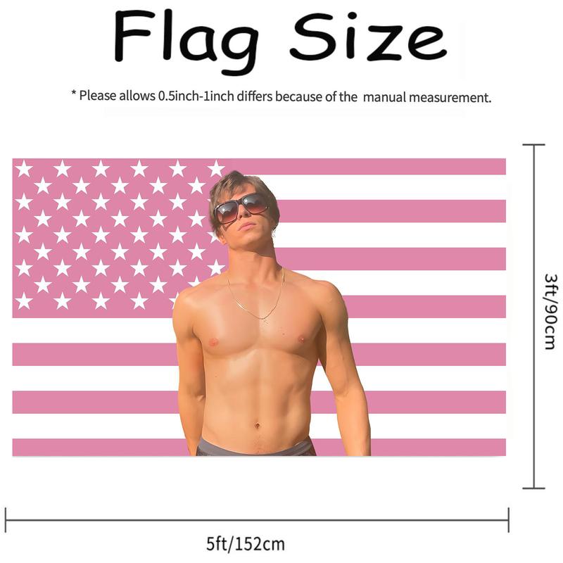 Nicholas Alexander Chavez Pink American Flag 3x5Ft Tapestry for Wall Hanging College Dorm Men Cave Decor Banner with