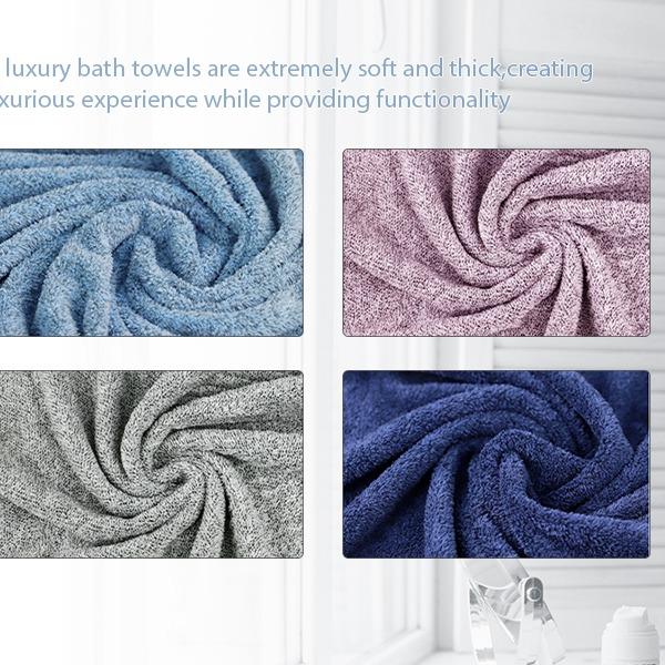 Bath Towels Super Soft Towels for Bathroom, Highly Absorbent Large Towels 35 x 63 Inches, Quick Dry Navy Blue SEISSO Towel Sets