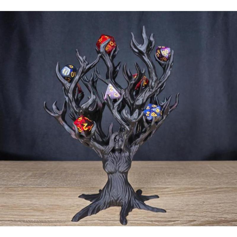 Dice Holder Tree Goddess - Dice Tray Decorative Rack Display Organiser for Tabletop RPG, DND Nature