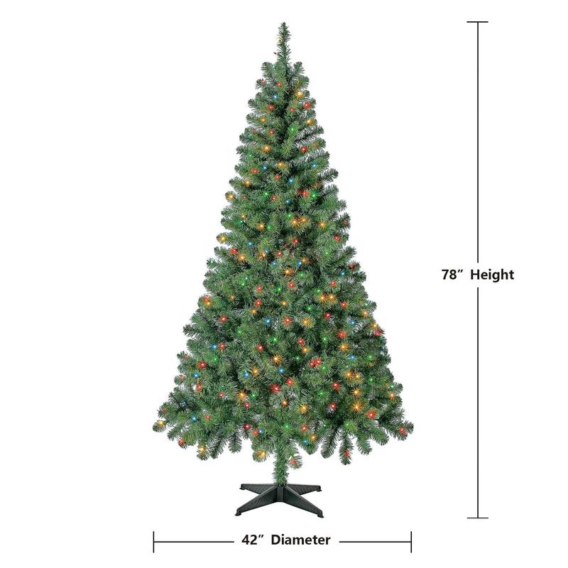 6.5 ft Pre-Lit Madison Pine Artificial Christmas Tree with 250 Color-Changing LED Lights and Stand