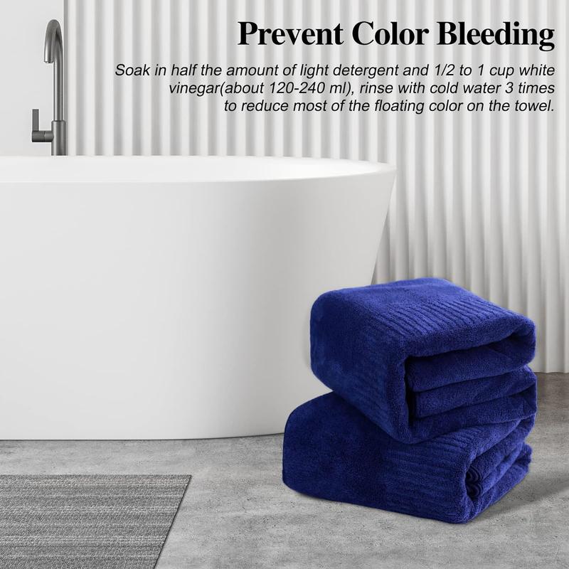 Bath Towels Super Soft Towels for Bathroom, Highly Absorbent Large Towels 35 x 63 Inches, Quick Dry Navy Blue SEISSO Towel Sets