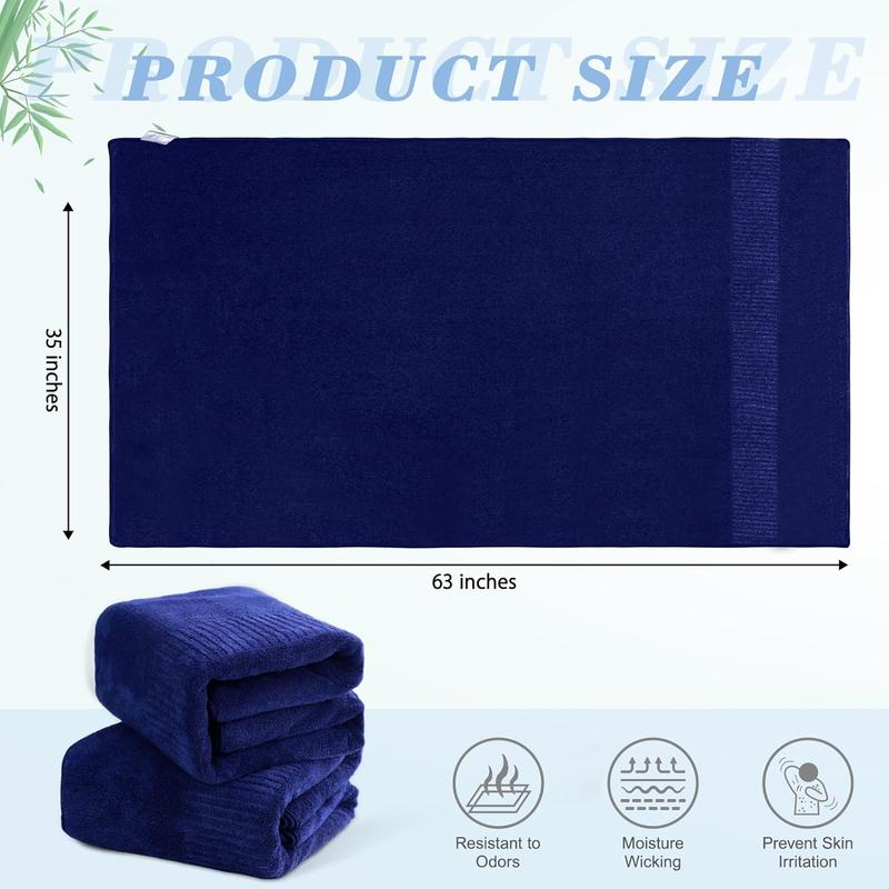 Bath Towels Super Soft Towels for Bathroom, Highly Absorbent Large Towels 35 x 63 Inches, Quick Dry Navy Blue SEISSO Towel Sets