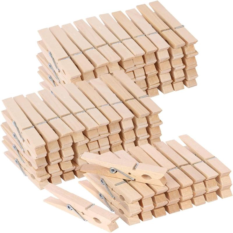 100 Pack Clothes Pins Wooden Clothespins 3inch Heavy Duty Wood Clips for Hanging Clothes Pictures Outdoor