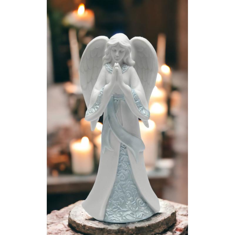 kevinsgiftshoppe Ceramic Praying Angel Figurine 7.125 Inch Religious Gift Baptism