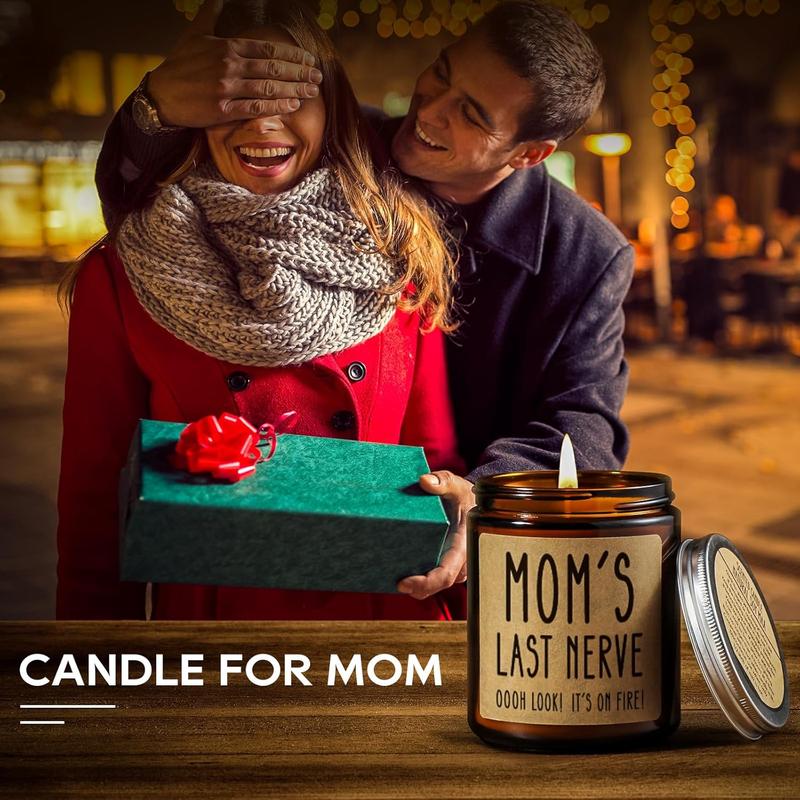 Christmas Mom Gifts from Daughter Son, Birthday Gifts Ideas for Mom, Funny Mom Candle,  Mom Ever Gifts, Mother's Day Gifts for Mom, Mom's Last  Scented Soy Candle, 10OZ